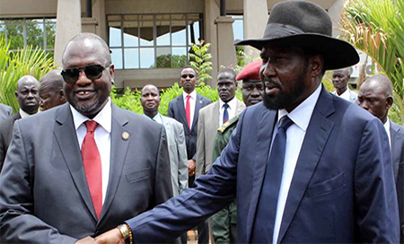 Salva Kiir con Riek Machar La IGAD insta a Sudán del Sur a aplazar la celebración de elecciones
